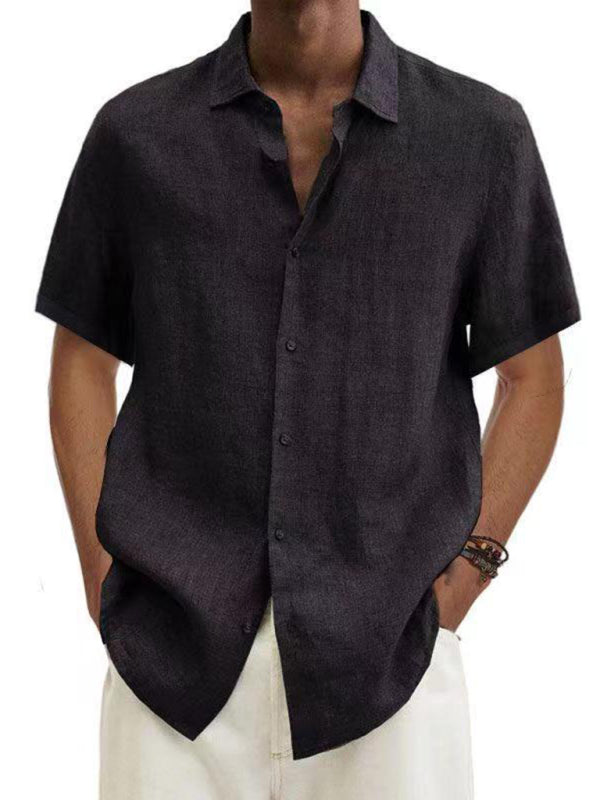 Men’s Woven Casual Short Sleeve Shirt - Black / S