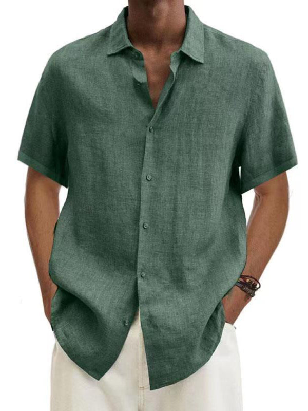 Men’s Woven Casual Short Sleeve Shirt - Green / M