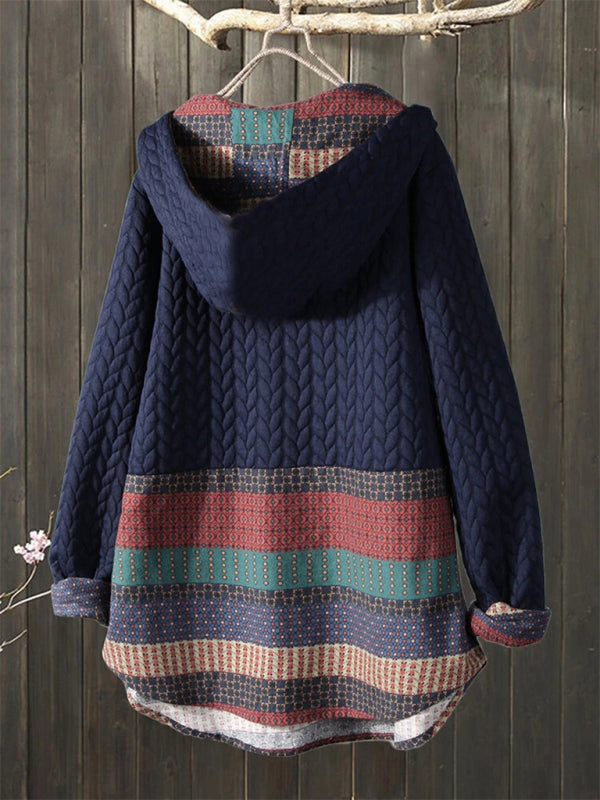 National Style Long Sleeve Medium Length Coat - Champlain color / S