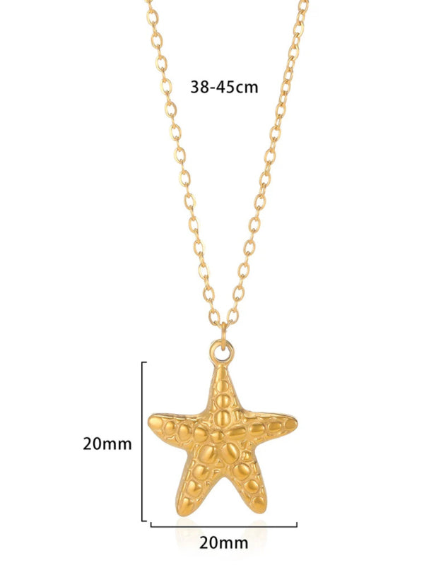 New all-match holiday ocean element pendant necklace - Golden / FREESIZE