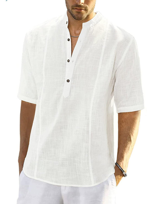 New Arrival Men’s Comfortable Casual Linen Shirt With Long Sleeves