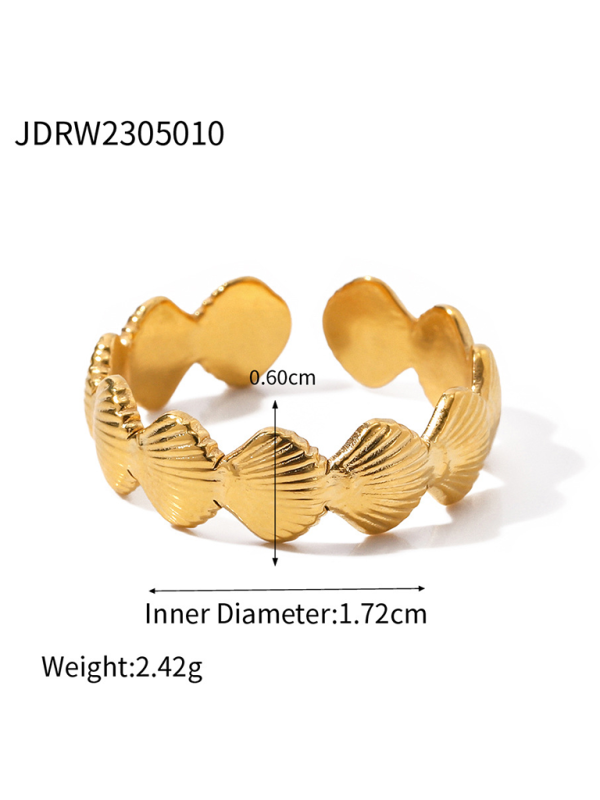 New beach style ocean element shell starfish ring - Pattern5 / FREESIZE
