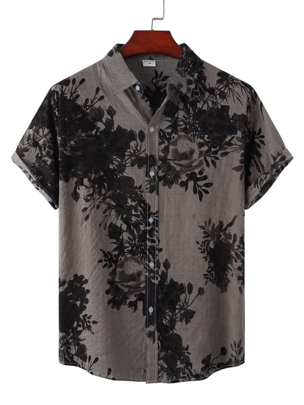 New Casual Beach Shirt Hawaiian Short Sleeve Floral Shirt - Pattern6 / M
