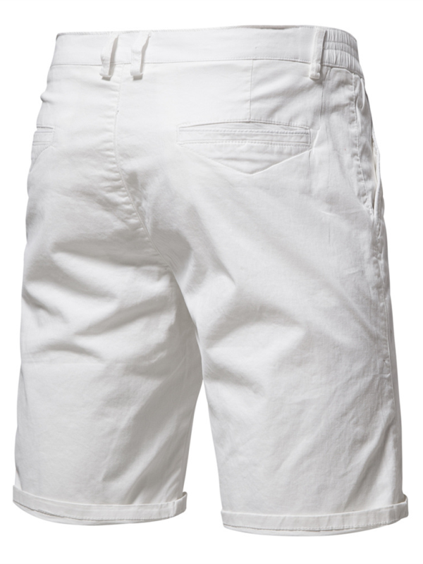 New cotton casual shorts men’s straight slim fit shorts large size solid color men’s clothing