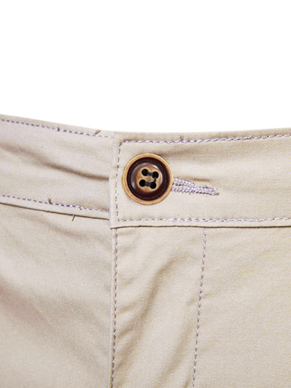 New cotton casual shorts men’s straight slim fit shorts large size solid color men’s clothing