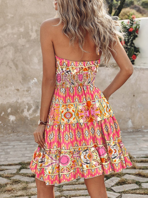 New fashion sexy off-shoulder halterneck women’s dress