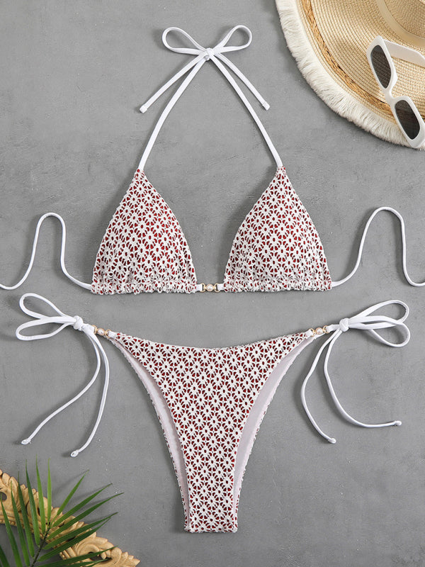 New floral bikini - Coffee / S