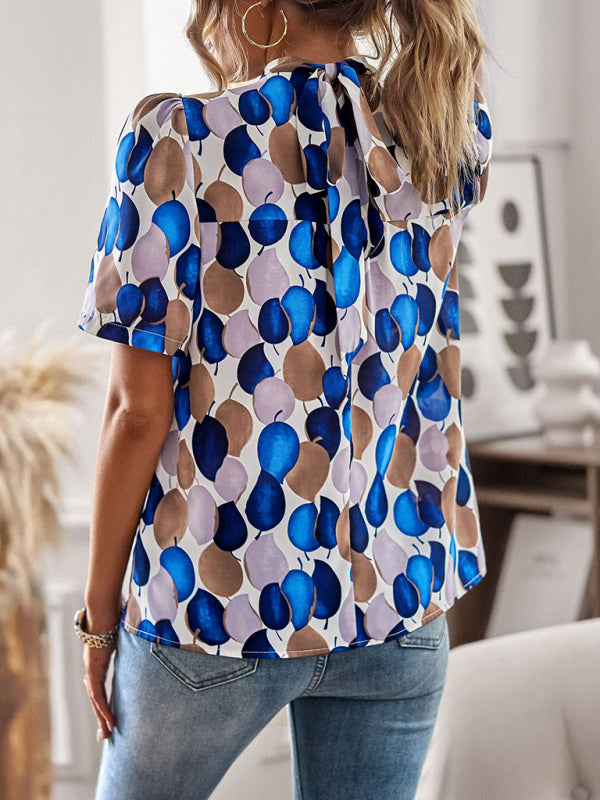 New irregular printing women’s short-sleeved shirt