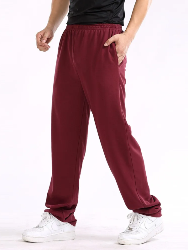 New men’s casual straight solid color loose trousers