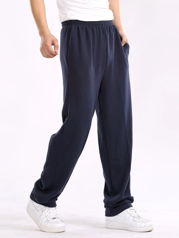 New men’s casual straight solid color loose trousers