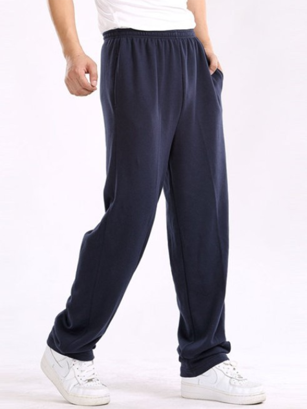 New men’s casual straight solid color loose trousers - Champlain color / S