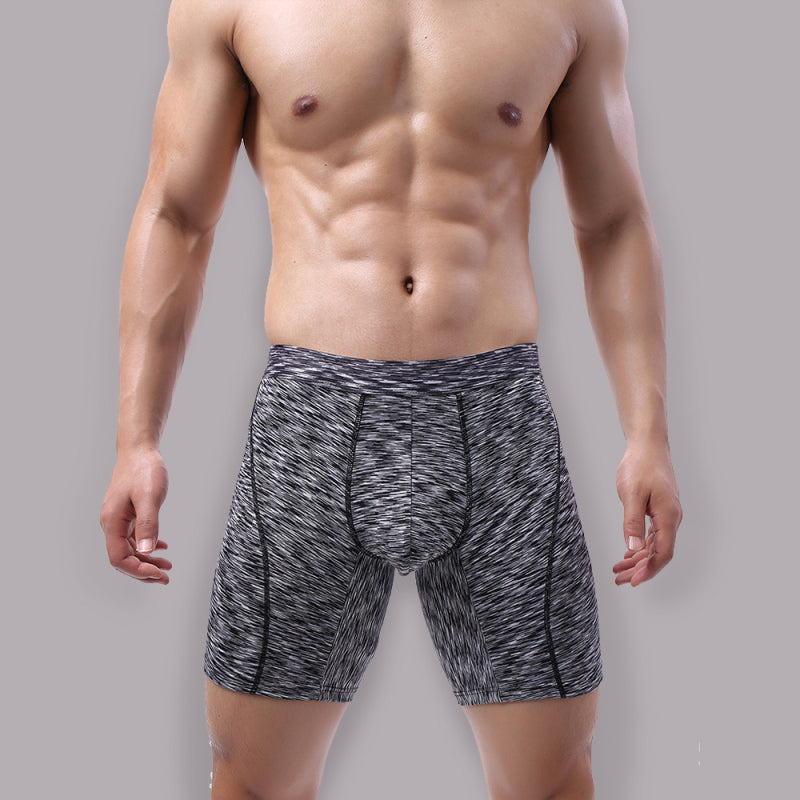 New Men’s Gradient Pattern High Elasticity Polyester Underwear Loungewear - Black / S