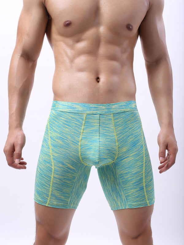 New Men’s Gradient Pattern High Elasticity Polyester Underwear Loungewear - Green / S