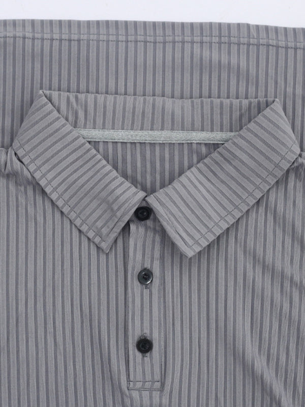 New Men’s Long Sleeve T-Shirt Long Sleeve Lapel Polo Shirt