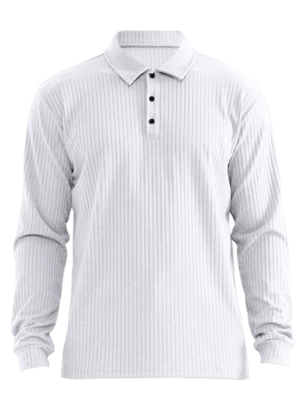 New Men’s Long Sleeve T-Shirt Long Sleeve Lapel Polo Shirt