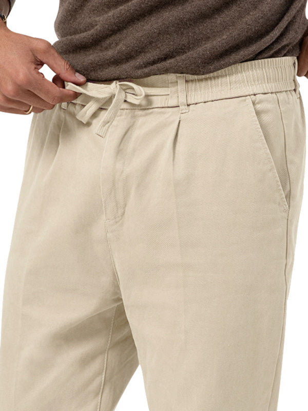 New men’s trendy business straight solid color casual trousers