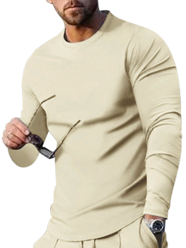 New Men’s Two-piece Set Round Neck Long Sleeve T-Shirt Trousers Casual Sports Suit