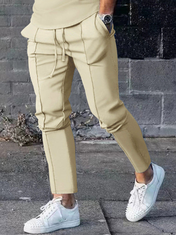 New Men’s Two-piece Set Round Neck Long Sleeve T-Shirt Trousers Casual Sports Suit