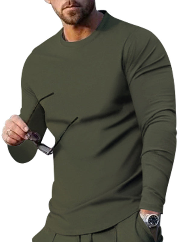 New Men’s Two-piece Set Round Neck Long Sleeve T-Shirt Trousers Casual Sports Suit