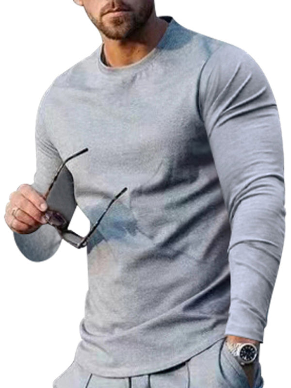 New Men’s Two-piece Set Round Neck Long Sleeve T-Shirt Trousers Casual Sports Suit