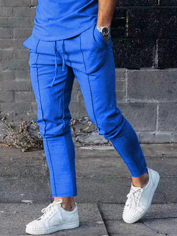 New Men’s Two-piece Set Round Neck Long Sleeve T-Shirt Trousers Casual Sports Suit
