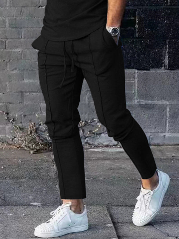 New Men’s Two-piece Set Round Neck Long Sleeve T-Shirt Trousers Casual Sports Suit