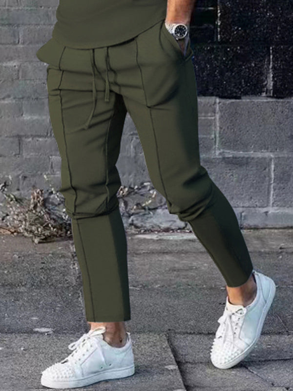 New Men’s Two-piece Set Round Neck Long Sleeve T-Shirt Trousers Casual Sports Suit