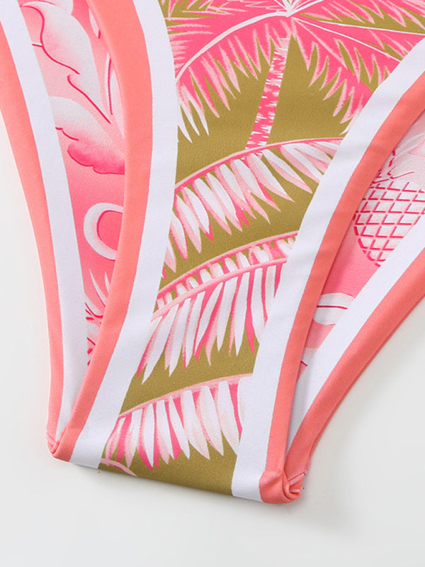 New sexy coconut print strappy one-piece swimsuit skirt (one piece)