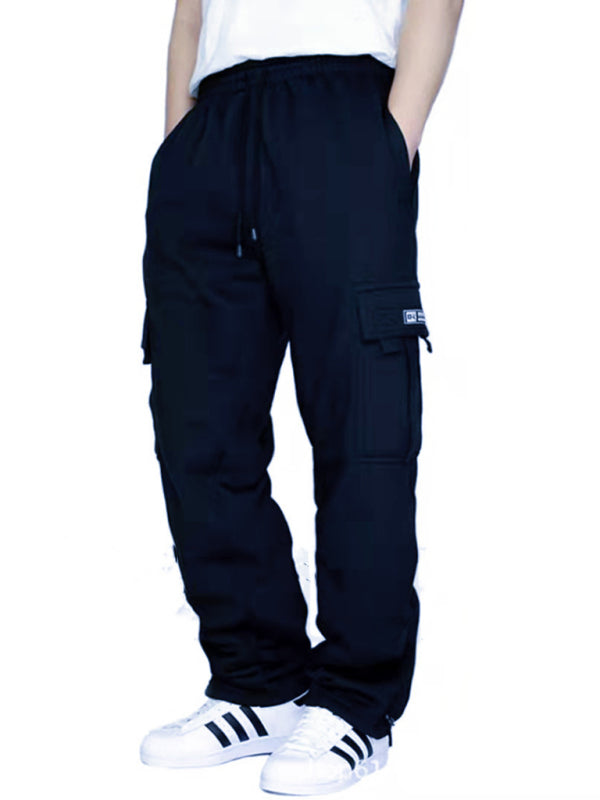 New sports and leisure loose foot multi-pocket tether men’s loose overalls trousers - Champlain color / S