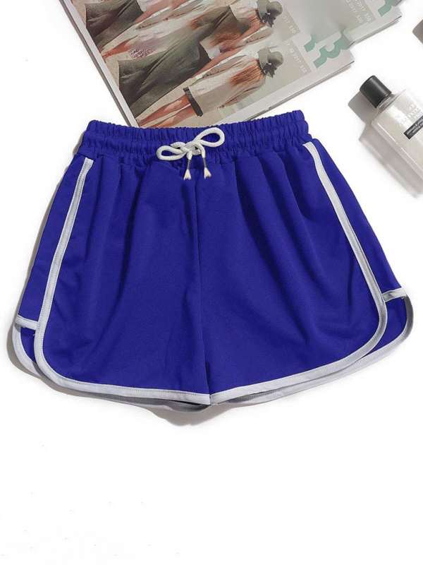 New sports style three-quarter shorts yoga loose hot pants - Blue / S