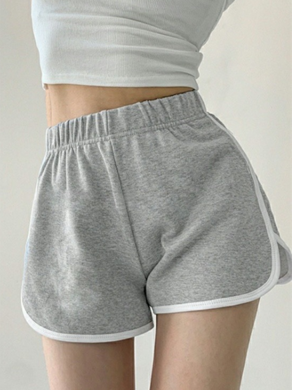 New sports style three-quarter shorts yoga loose hot pants - Grey / S