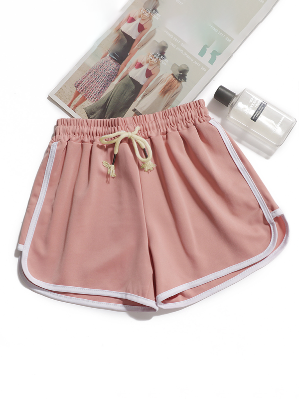 New sports style three-quarter shorts yoga loose hot pants - Pink / S
