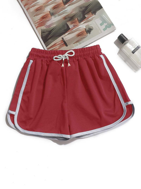 New sports style three-quarter shorts yoga loose hot pants - Red / S