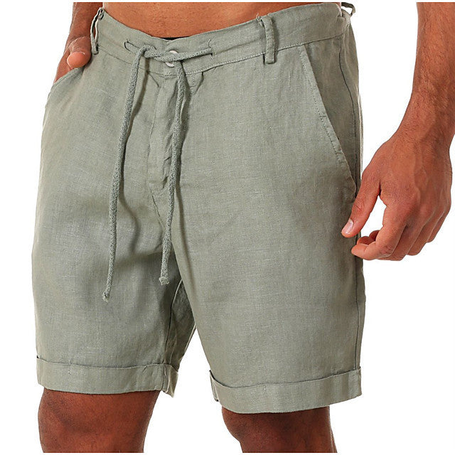 New style drawstring casual pants shorts three-quarter length pants - Green / S