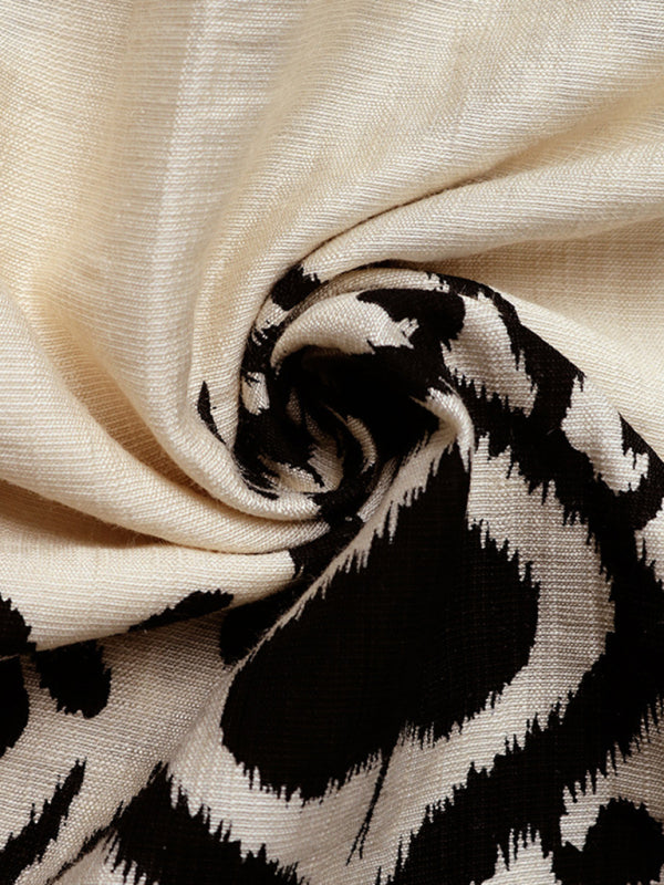 Folded patterned fabric for New Style Holiday Style printed ethnic casual V-neck dress