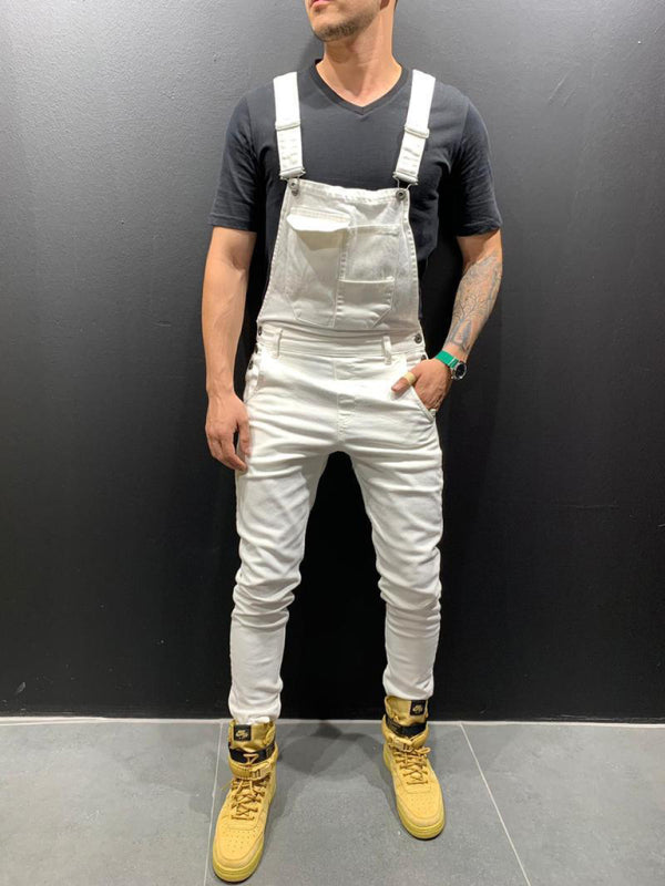 New style suspenders slim fit men’s suspender jeans - White / S