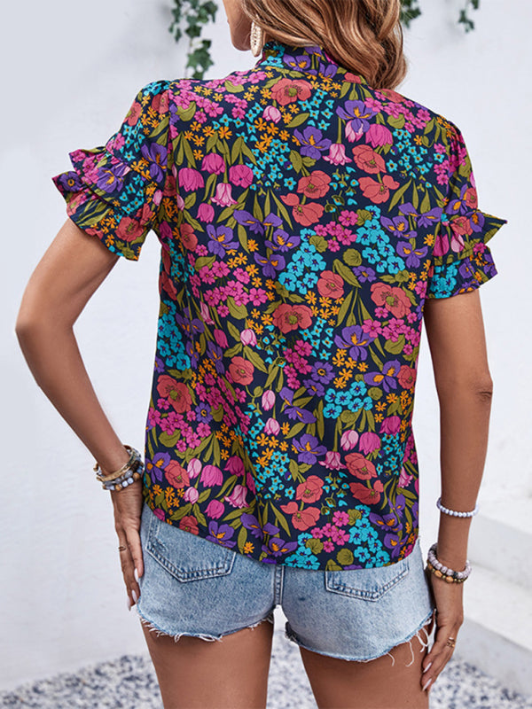 New women’s clothing new printed ethnic style shirts