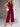 New women’s elegant V-neck tie commuter sleeveless jumpsuit - Wine Red / S