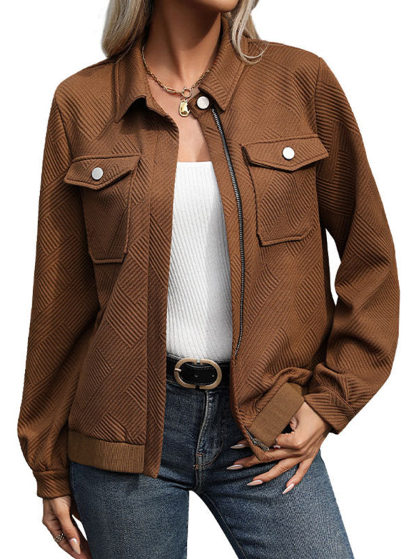 New women's lapel retro casual jacket - Closther