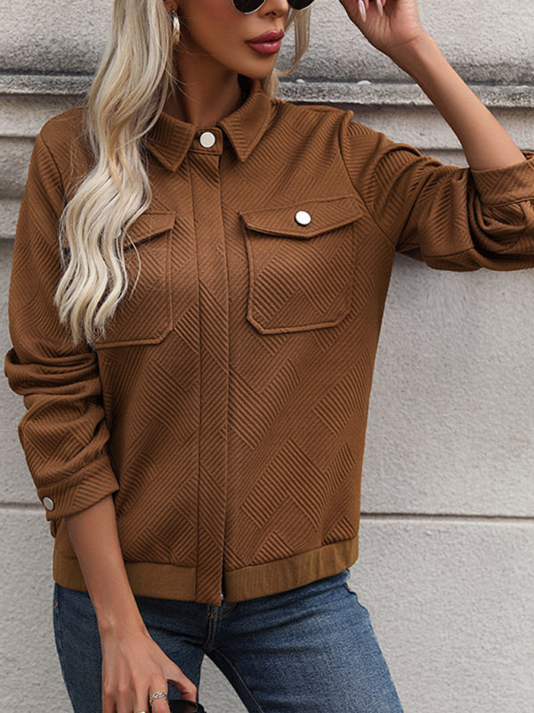 New women's lapel retro casual jacket - Closther
