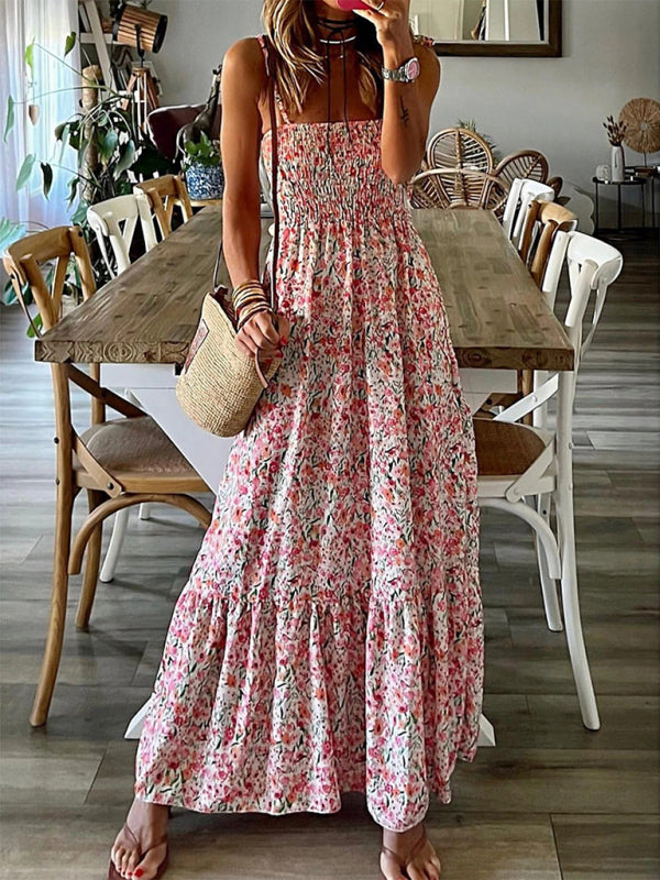 New women’s printed suspender dress