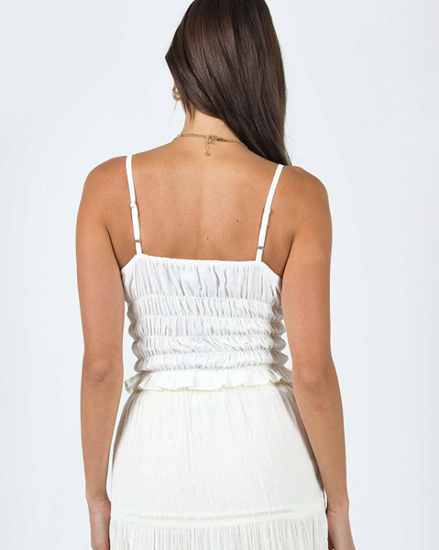 New women’s solid color short halter top