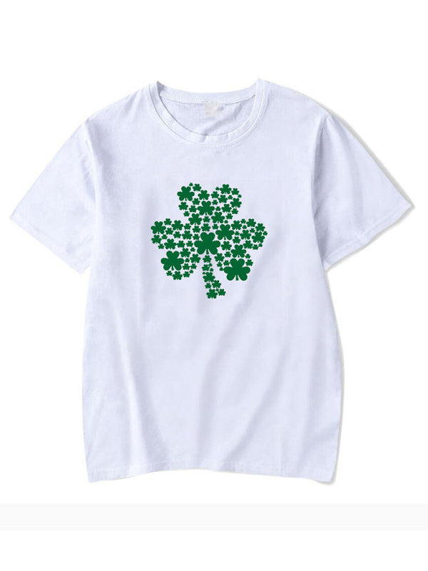 New Women’s St. Patrick’s Day Casual Clover Graphic Print T-Shirt (Multiple Pictures Available)