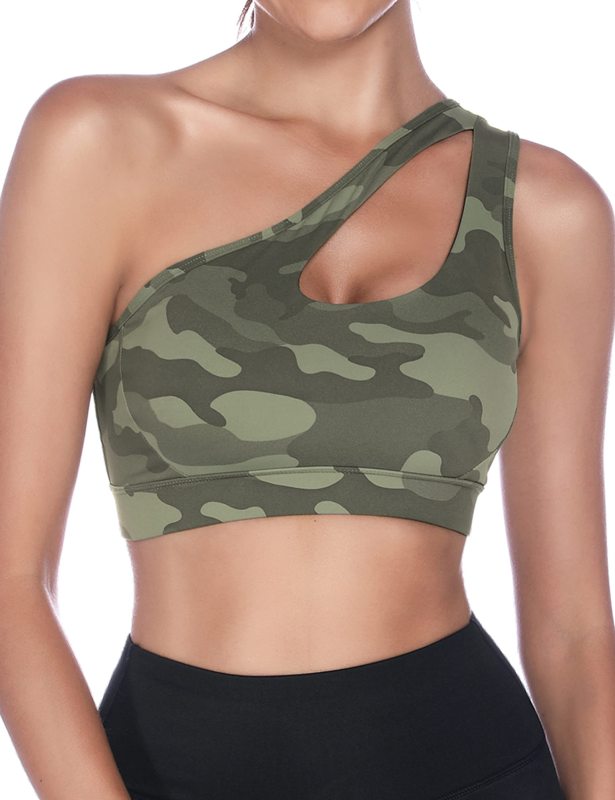 One-Shoulder Bra Beautiful Back Shockproof Running Sports - Pattern3 / S
