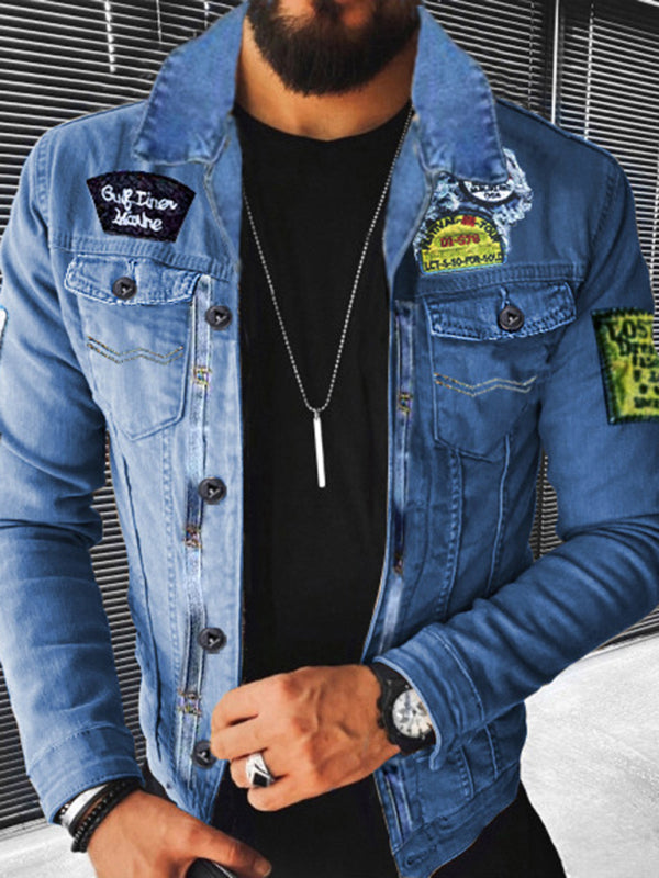 Plush Style Thickened Denim Men’s Outer Jacket