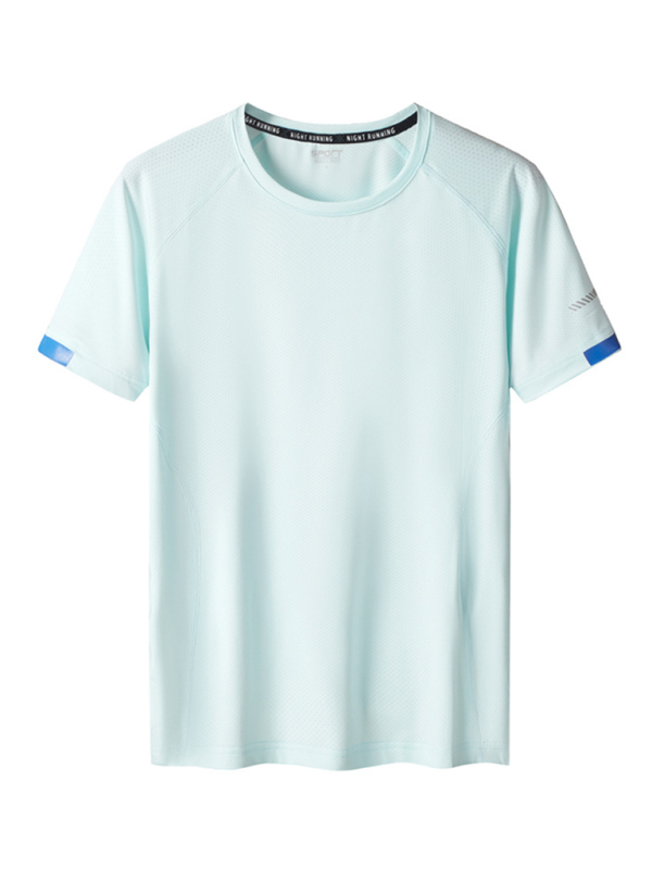 Quick-drying short-sleeved T-shirt men’s sports T-shirt - Clear blue / S