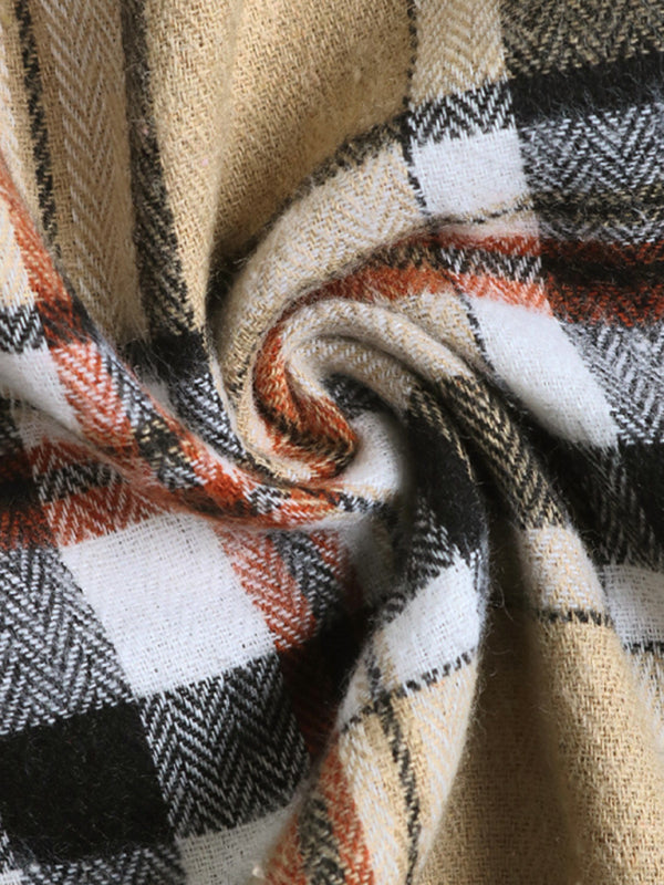 Folded plaid wool fabric for clothing type in Retro Plaid Shorts Skirt Suit Casual Set
