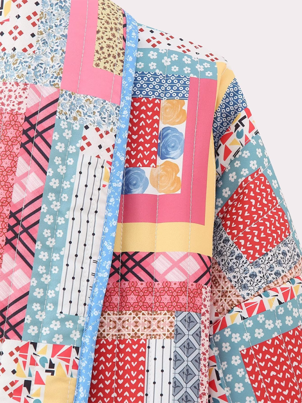 Retro Printed Cotton Cardigan Long Sleeve Jacket