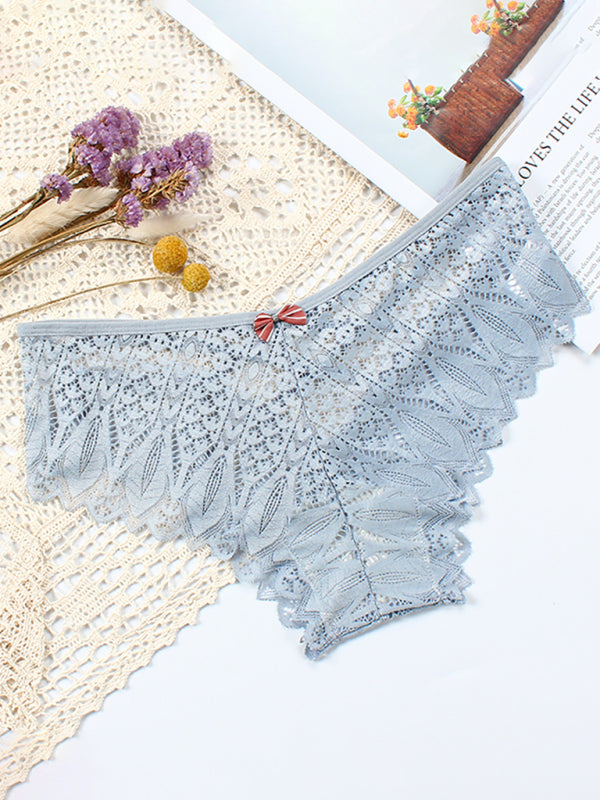 Sexy High Waist Geometry Pattern Nylon Panties - Clear blue / S