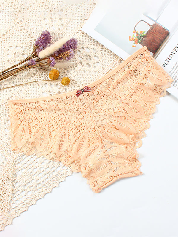Sexy High Waist Geometry Pattern Nylon Panties - Nude / S
